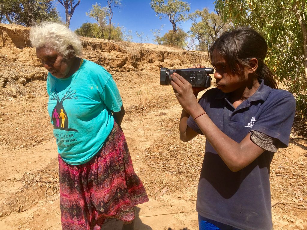  Shirley Drill, Senior Gija Cultural Custodian, leading cultural recording programs on Country